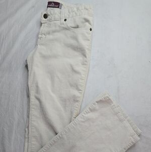 Jordache Corduroy Pant Ivory Cotton Stretch Low Rise Bootcut Western Cowgirl 3/4